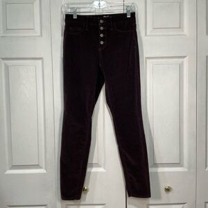 🍓 Universal Thread Brown Corduroy Button Fly High Rise Skinny Pants - 0 / 25R